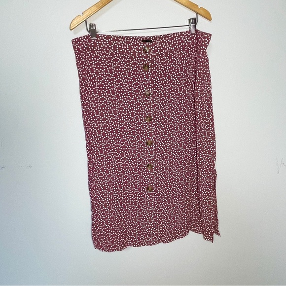 Express Mauve Midi Polka Dot Skirt Women’s size XL - Picture 1 of 8